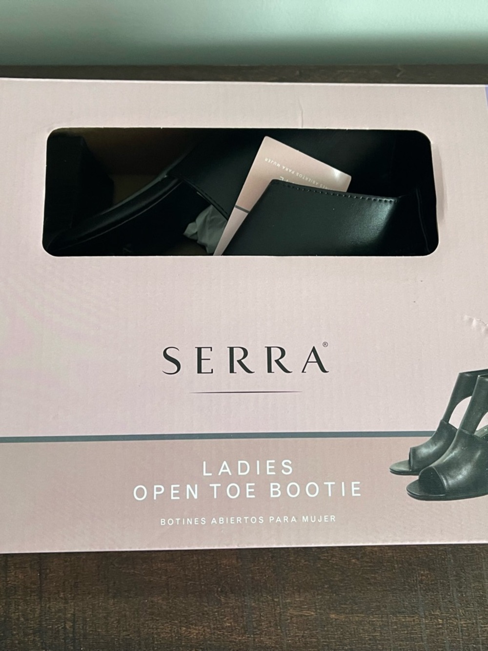 Serra Black Open-Toe Ladies Bootie